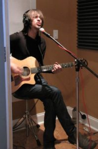 Reggie Rueffer in the studio recording "Exposed" for the Heaven, a novel Soundtrack